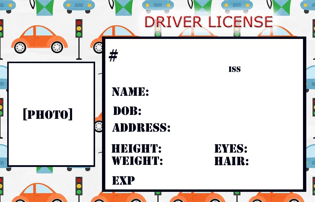 create drivers license template printable